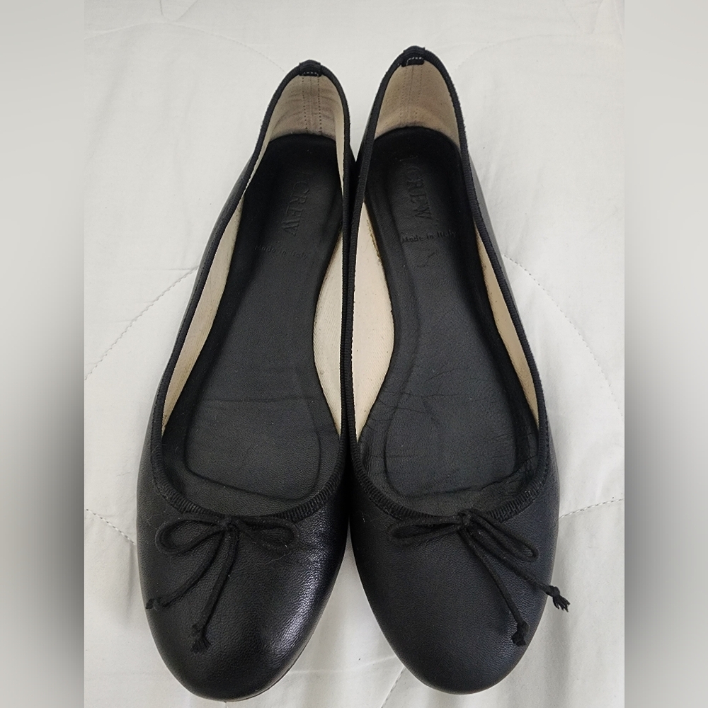 J. Crew Black Leather Loafers with Classic Design